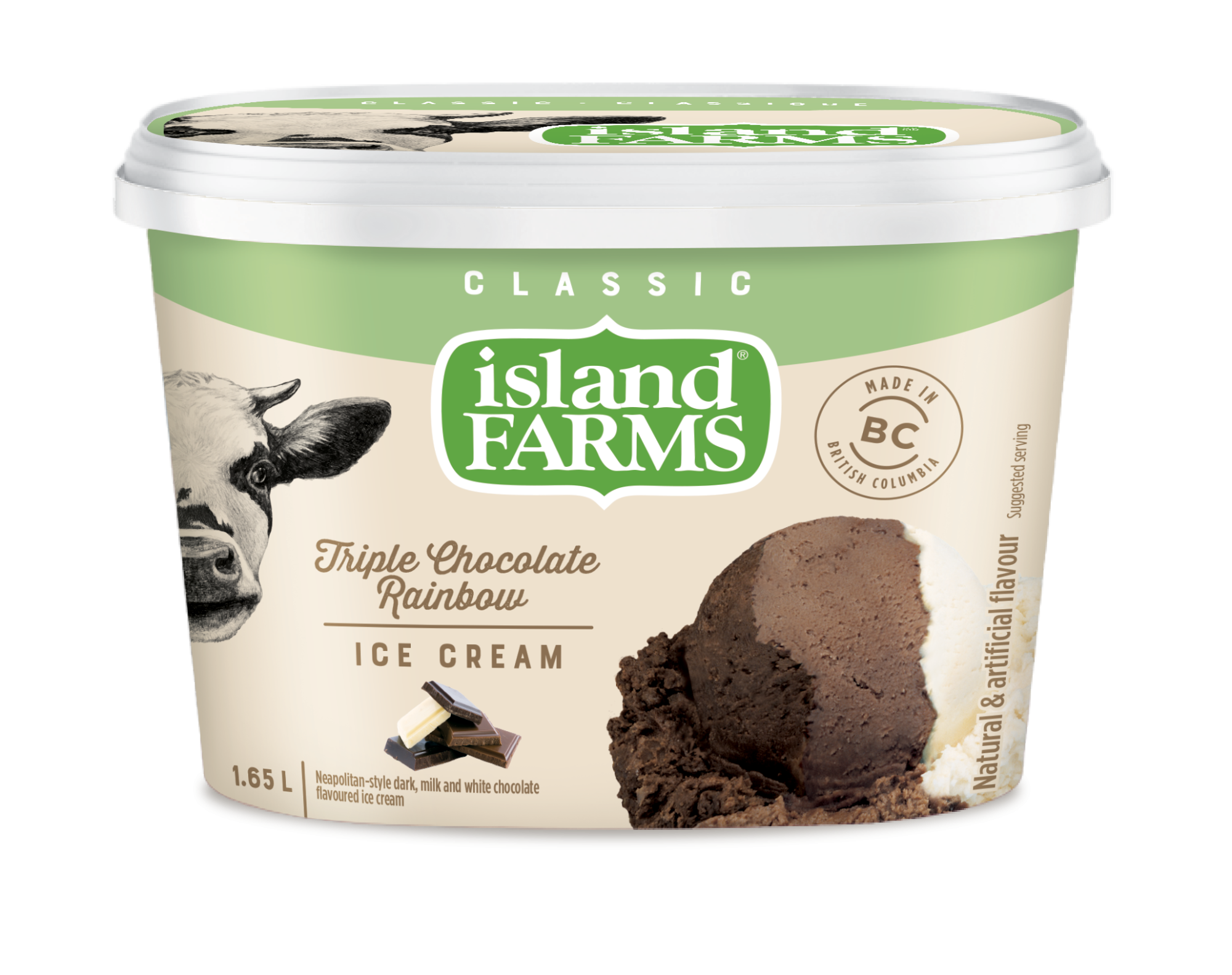 Classic Triple Chocolate Rainbow Ice Cream Island Farms